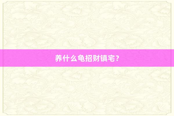 养什么龟招财镇宅？